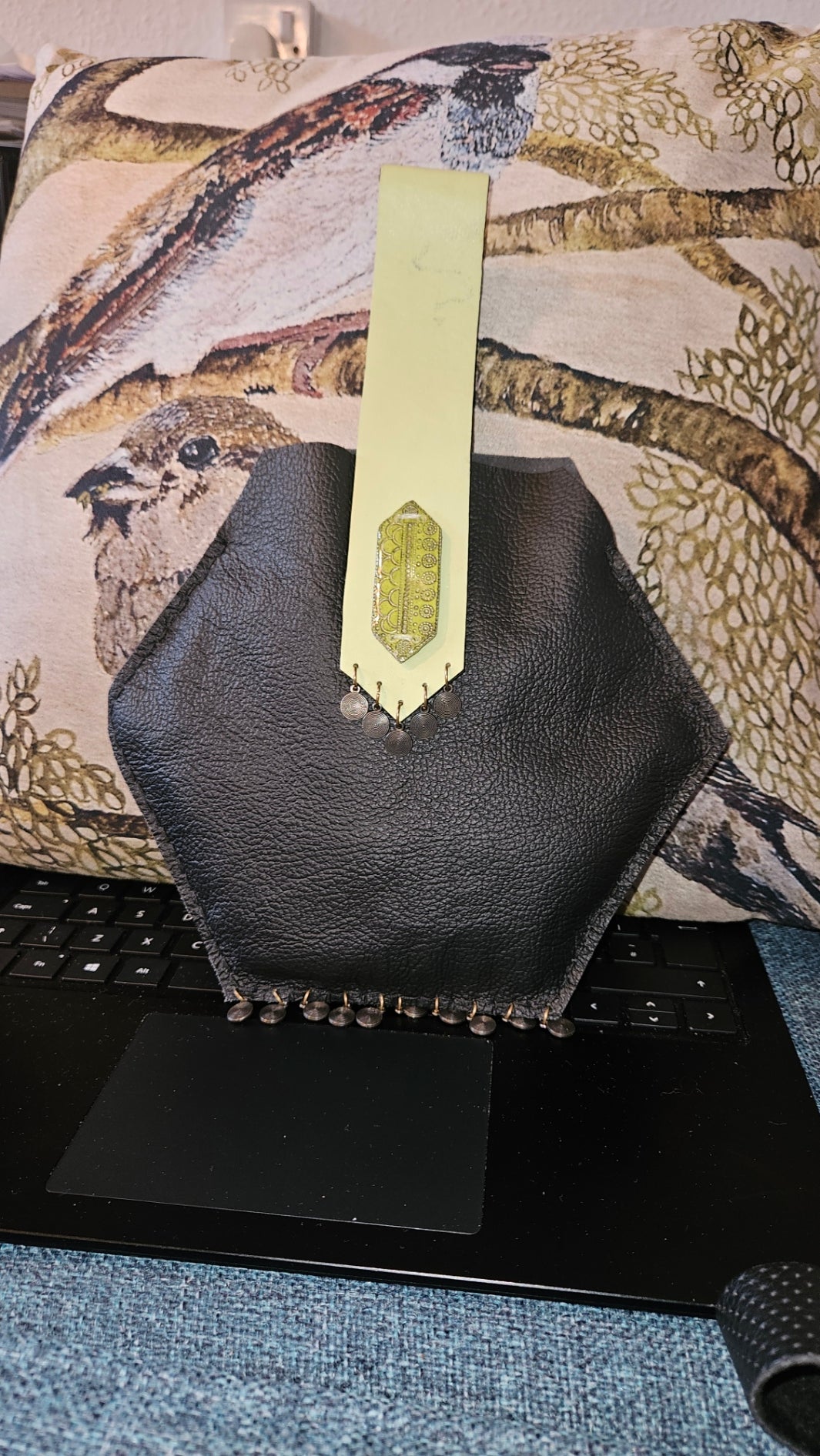Hexagonal Leather Clutch Bag in Black | One of Aditi's