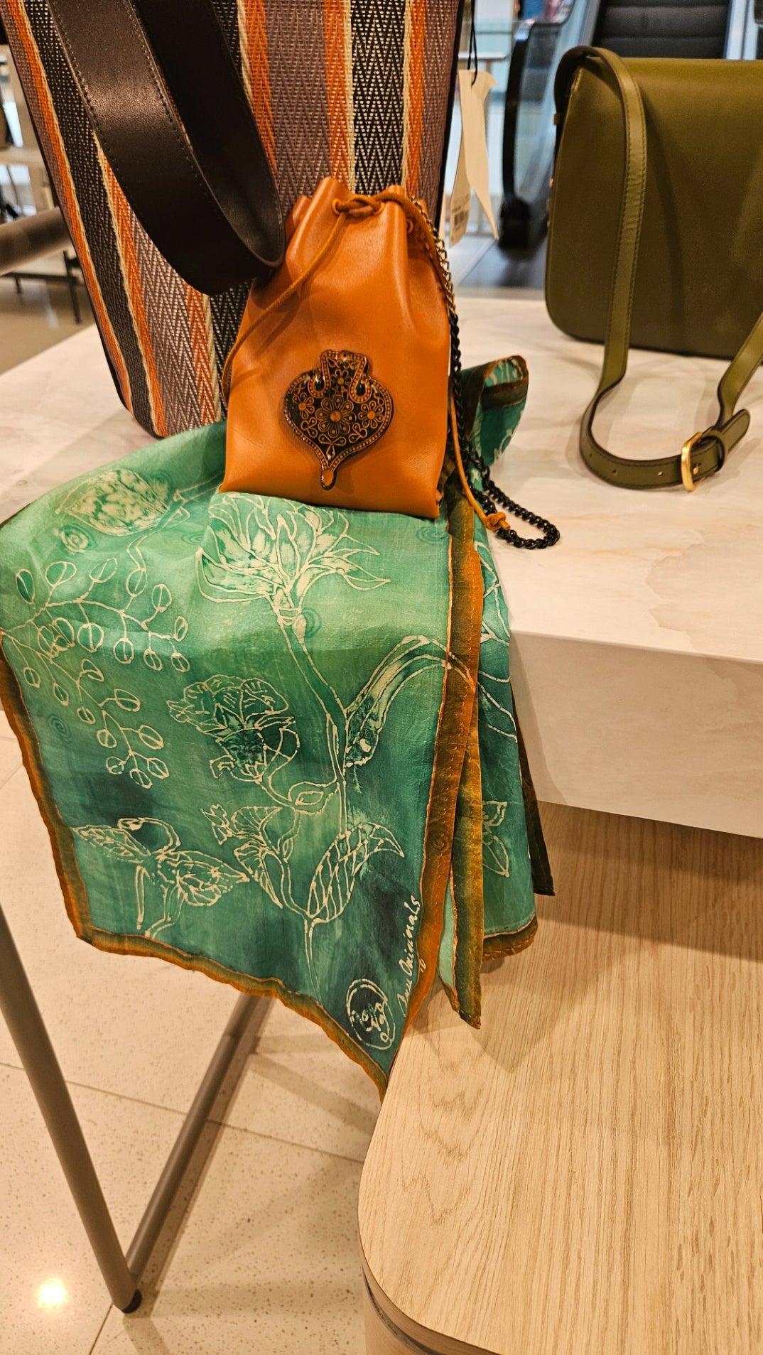 Leather Bucket Bag in Burnt Orange with embellishment | Handcrafted Leather Bag Collection
