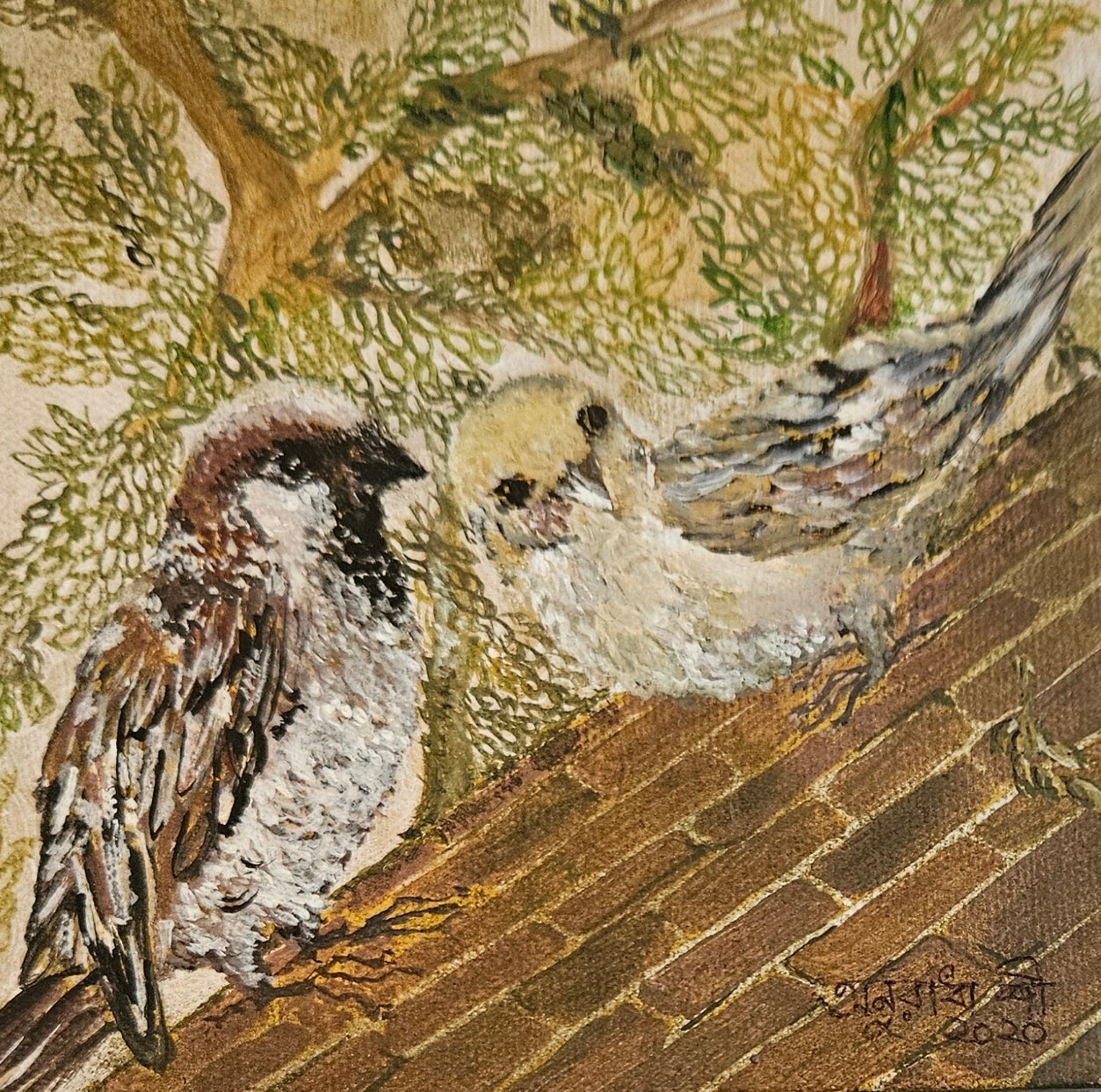 We have new Neighbours | House Sparrow Series | Cushion Cover